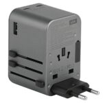 ENERGEA Wall Charger 1xUSB + 2xUSB-C PD-PPS-QC 3.0 65W 1A2C 4-in-1 Adapter US/AU/EU/UK Gunmetal Trav - imagine 4
