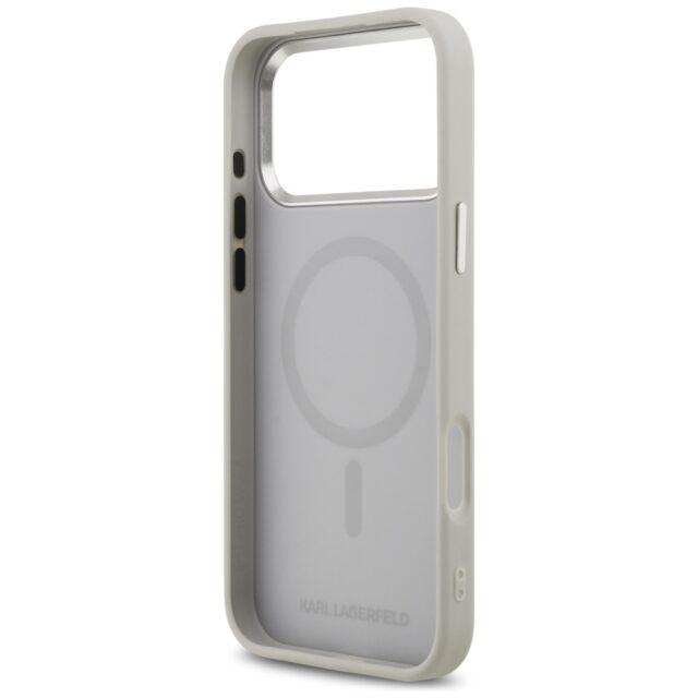 Karl Lagerfeld Karl & Choupette Pins MagSafe Case for iPhone 17 Pro Max Gray - imagine 7
