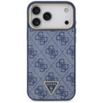 Case Guess 4G Triangle Logo MagSafe for iPhone 17 Pro Max blue gold - imagine 3