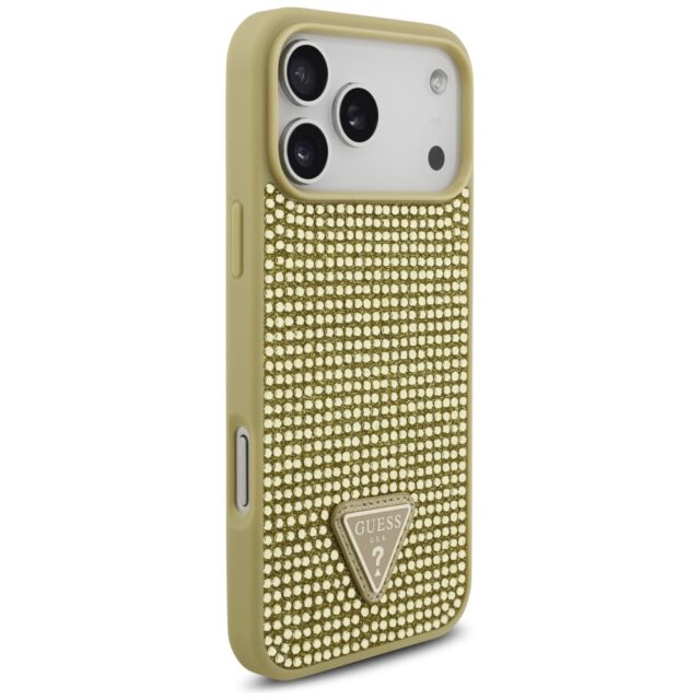 Case Guess Rhinestone Triangle Logo for   iPhone 17 Pro Max gold - imagine 4