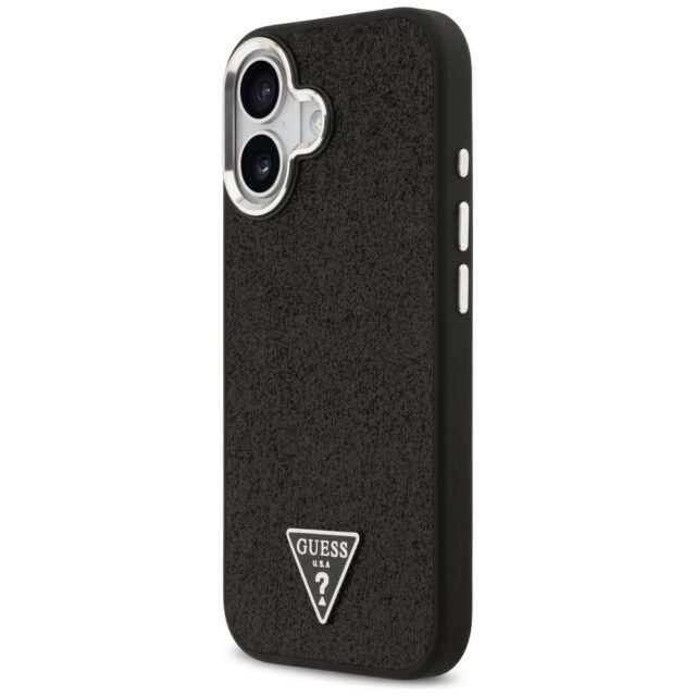 Case Guess Glitter Triangle Logo MagSafe for iPhone 17 black - imagine 2