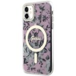 Guess GUHMN61HCFWSP iPhone 11 / Xr 6.1" pink hardcase Flower MagSafe - imagine 2