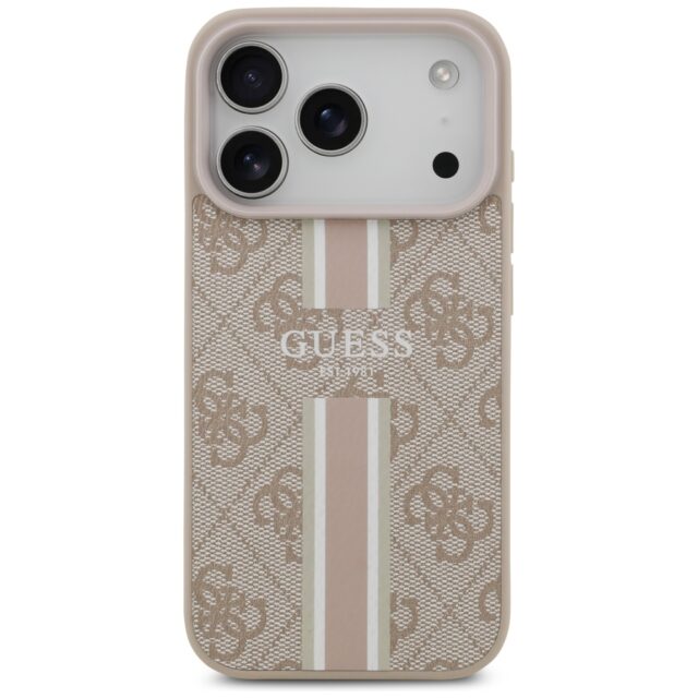 Case Guess 4G Printed Stripes MagSafe for iPhone 17 Pro pink - imagine 3