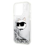 Karl Lagerfeld KLHCP14LLNCHCS iPhone 14 Pro 6,1" silver hardcase Glitter Choupette Head - imagine 6