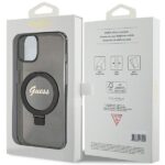 Guess GUHMP14SHRSGSK iPhone 14 / 15 / 13 6.1" black hardcase Ring Stand Script Glitter MagSafe - imagine 8