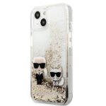 Karl Lagerfeld KLHCP13MGKCD iPhone 13 / 14 / 15 6,1" gold hardcase Liquid Glitter Karl&Choupette - imagine 2
