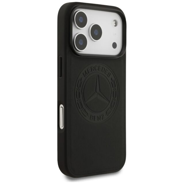 Mercedes Leather Vintage Logo MagSafe Case for iPhone 17 Pro Black - imagine 4