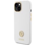 Guess GUHCP15SM4DGPH iPhone 15 / 14 / 13 6.1" white hardcase Silicone Logo Strass 4G - imagine 2