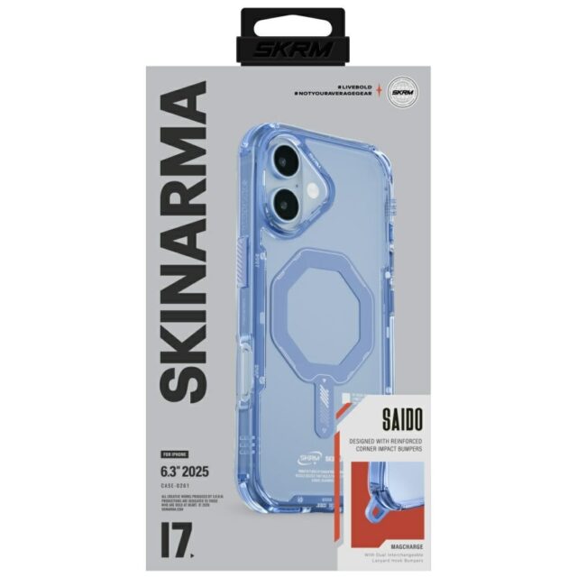 Skinarma Saido Case for iPhone 17 Magnetic Charging Blue - imagine 5