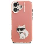 Case Karl Lagerfeld IML Aquarelle        Choupette & Logo for iPhone 16 pink - imagine 3