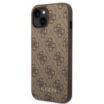 Guess GUHCP14MG4GFBR iPhone 14 Plus / 15 Plus 6.7" brown hard case 4G Metal Gold Logo - imagine 2