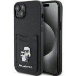 Karl Lagerfeld KLHCP15SSAPKCNPK iPhone 15 / 14 / 13 6.1" black hardcase Saffiano Cardslot Karl