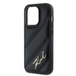 Karl Lagerfeld KLHCP13LPQDSMGK iPhone 13 Pro / 13 6.1" black hardcase Diagonal Quilted Script - imagine 6