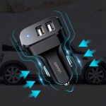 USAMS Car Charger 2xUSB C13 2.1A 3-in-1 (microUSB/USB-C/Lightning) black NTU35YTSC13TZ - imagine 2