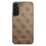 Guess GUHCS22MG4GFBR S22+ S906 brown hard case 4G Metal Gold Logo - imagine 3