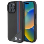BMW BMHMP16X23PUTRA iPhone 16 Pro Max 6.9" antracite hardcase M Meshed Tricolor Stripes MagSafe