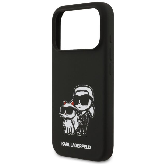 Case Karl Lagerfeld Silicone K&C Sketch  & Logo MagSafe for iPhone 17 Pro black - imagine 6