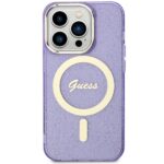 Guess GUHMP14LHCMCGU iPhone 14 Pro 6.1" purple hardcase Glitter Gold MagSafe - imagine 3