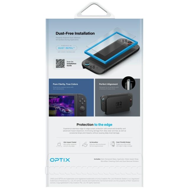 UNIQ Optix Matte tempered glass for Nintendo Switch 2 matte - imagine 4