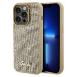 Guess GUHCP14LPMSDGSD iPhone 14 Pro 6.1" gold hardcase Disco Metal Script