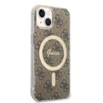 Guess Set GUBPP14SH4EACSW Case+ Charger iPhone 14 / 15 / 13 6,1"brown hard case 4G Print - imagine 4