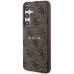 Guess GUHMS24SG4GFRW S24 S921 brown hardcase 4G Collection Leather Metal Logo MagSafe - imagine 2