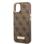 Guess GUHMP13MU4GPRW iPhone 13 / 14 / 15 6.1" brown hard case 4G Logo Plate MagSafe - imagine 6