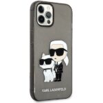 Karl Lagerfeld KLHCP12MHNKCTGK iPhone 12/12 Pro 6,1" black hardcase Gliter Karl&Choupette - imagine 4