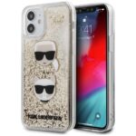 Karl Lagerfeld KLHCP12SKCGLGO iPhone12 mini 5,4" gold hardcase Liquid Glitter Karl&Choupette