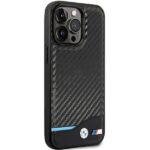 Case BMW BMHCP13L22NBCK iPhone 13 Pro / 13 6.1" black hardcase Leather Carbon - imagine 4