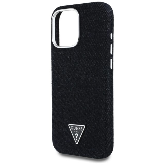 Case Guess Denim Triangle Logo MagSafe for iPhone 16 Pro black - imagine 6