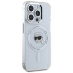 Case Karl Lagerfeld IML Metal Karl Head MagSafe for iPhone 15 Pro white - imagine 4