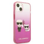 Karl Lagerfeld KLHCP13MTGKCP iPhone 13 / 14 / 15 6,1" hardcase pink Gradient Ikonik Karl & Choupette - imagine 4