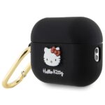 Hello Kitty HKAP23DKHSK AirPods Pro 2 (2022/2023) Cover Black Silicone 3D Kitty Head - imagine 3