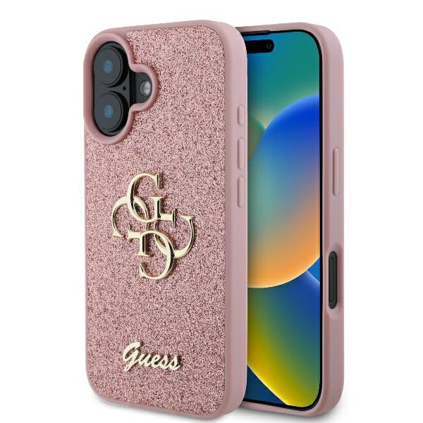 cps-cbc74f652c136c34f9cdcd0cc06c1b93-2025-12-06-14-35-45 Guess GUHCP16MHG4SGP iPhone 16 Plus 6.7" pink hardcase Fixed Glitter Big 4G - imagine 1
