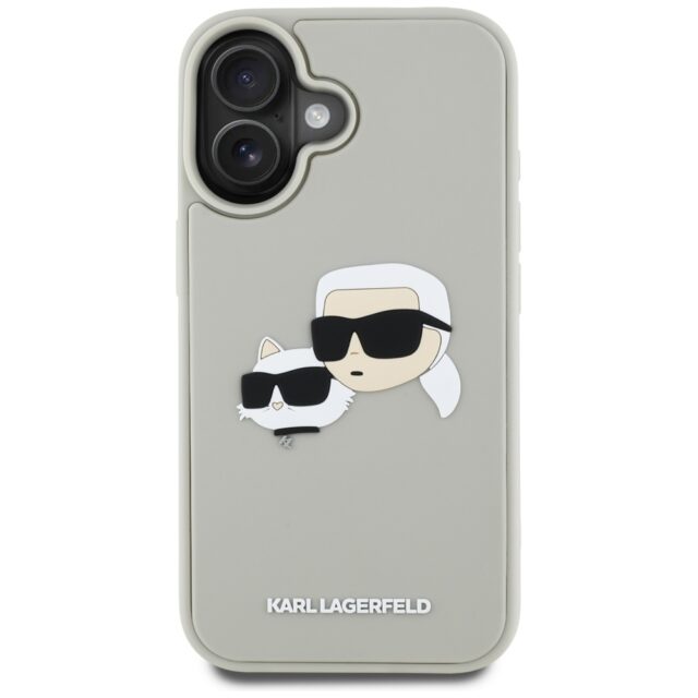 Case Karl Lagerfeld HC 3D Rubber Double Heads for iPhone 16 beige - imagine 3