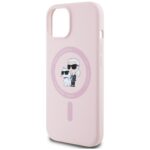 Case Karl Lagerfeld Silicone Karl&Choupette MagSafe for iPhone 15 pink - imagine 6