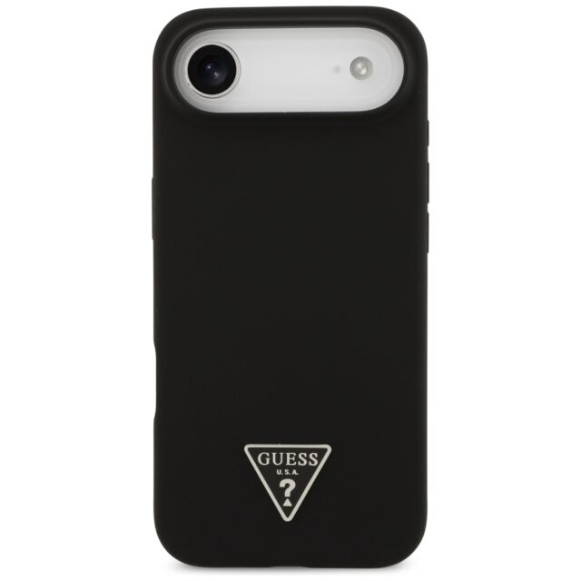 Case Guess Silicone Triangle Logo MagSafe for iPhone 17 Air black - imagine 3