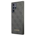 Guess GUHCS22LG4GFGR S22 Ultra S908 grey hard case 4G Metal Gold Logo - imagine 2
