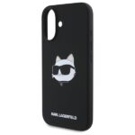 Karl Lagerfeld KLHMP16SSCHPPLK iPhone 16 6.1" black hardcase Silicone Choupette Head Print Mag - imagine 6