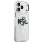 Karl Lagerfeld IML Glitter Karl & Choupette Sketch Logo MagSafe Case for iPhone 17 Pro Max Clear - imagine 4