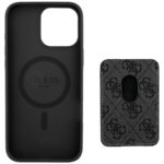 Case Guess 4G Stripes with wallet Magsafe for iPhone 16 Pro Max black - imagine 4