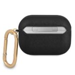 Guess GUAPSASMK AirPods Pro cover black Saffiano Script Metal Collection - imagine 2