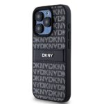 DKNY DKHCP15XPRTHSLK iPhone 15 Pro Max 6.7" black hardcase Leather Mono Stripe & Metal Logo - imagine 2