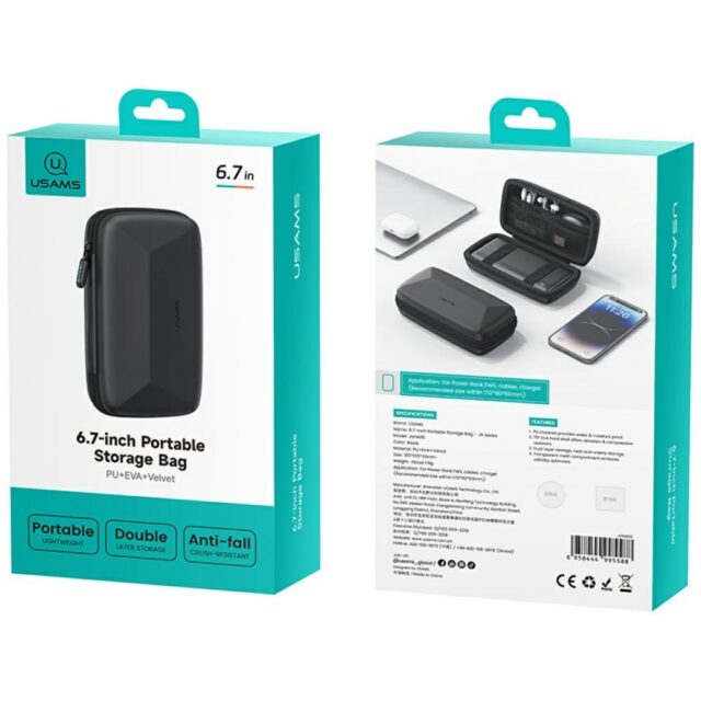 USAMS Series JX bag case for storage 6.7" black - imagine 5