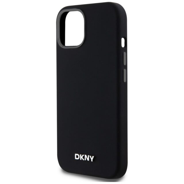 DKNY DKHMP14SSMCHLK iPhone 14 / 15 / 13 6.1" black hardcase Liquid Silicone Small Metal Logo MagSafe - imagine 6