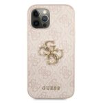 Guess GUHCP12M4GMGPI iPhone 12/12 Pro 6,1" pink hardcase 4G Big Metal Logo - imagine 3
