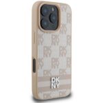 DKNY DKHCP16LPCPTSSP iPhone 16 Pro 6.3" pink hardcase Checkered Pattern & Printed Stripes - imagine 4
