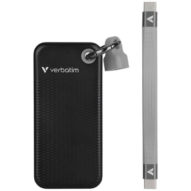 Verbatim Drive SSD 1TB - key ring with cable USB 3.2 gen.2 black-grey 32190 - imagine 2