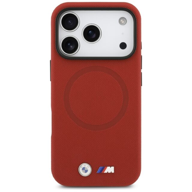 BMW M FW Metal Logo MagSafe Case for iPhone 17 Pro Red - imagine 3